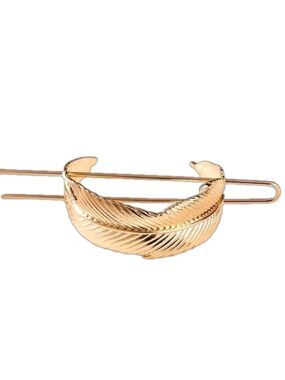 $20 (2 for $30) Elegant Gold Metal Leaf Motif Hair Cuff & Pin For Ponytail, Bun